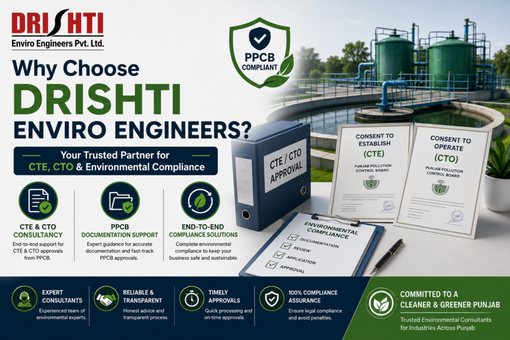 Why choose Drishti Enviro Engineers for CTE & CTO consultancy, PPCB approvals, and environmental compliance services in Punjab