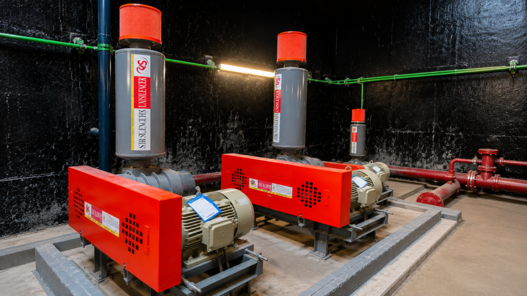 Air blowers installed at 750 KLD underground MBBR STP in Ludhiana