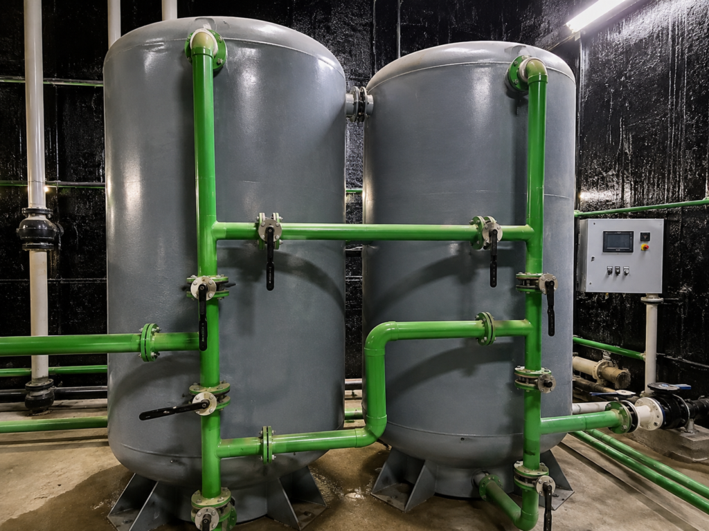 Filtration units installed at 750 KLD underground MBBR STP in Ludhiana