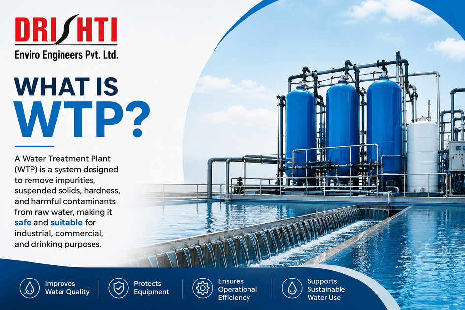 What is Water Treatment Plant (WTP)? Modern industrial water treatment plant with advanced filtration system.
